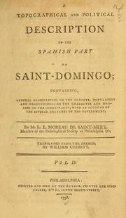 Cover of Descripción de la parte española de Santo Domingo by Médéric Louis Élie Moreau de Saint-Méry