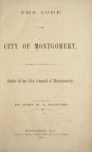 Front cover of The code of the city of Montgomery by Montgomery (Ala.).