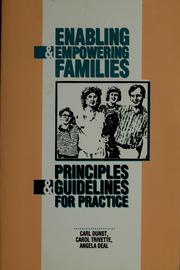 Front cover of Enabling and empowering families by Carl J. Dunst