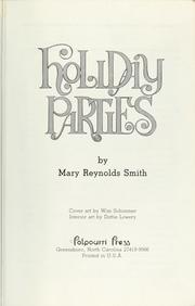Front cover of Holiday parties by Mary Reynolds Smith