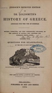 Front cover of Pinnock's improved edition of Dr. Goldsmith's History of Greece by Oliver Goldsmith