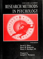 Front cover of Study guide to accompany research methods in psychology by David G. Payne