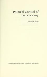 Cover of Political control of the economy by Edward R. Tufte