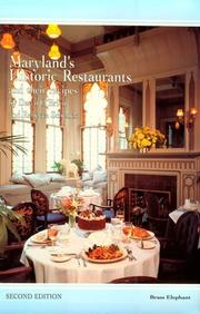 Front cover of Maryland's historic restaurants and their recipes by Dawn O'Brien