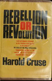 Front cover of Rebellion or Revolution? by Harold Cruse