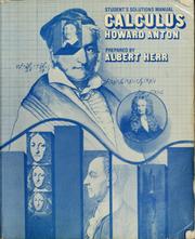 Front cover of Student's solutions manual to accompany Calculus, with analytical geometry by Albert Herr