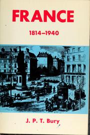 Front cover of France, 1814-1940 by John Patrick Tuer Bury