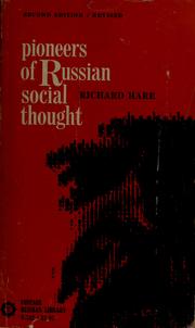 Front cover of Pioneers of Russian social thought by Richard Hare