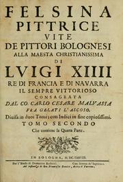 Front cover of Felsina pittrice by Malvasia, Carlo Cesare conte