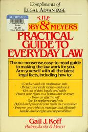 Front cover of The Jacoby & Meyers practical guide to everyday law by Gail J. Koff