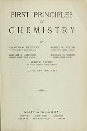 Front cover of First principles of chemistry by Robert Warren Fuller