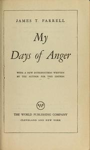 Front cover of My days of anger by James T. Farrell