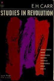 Cover of Studies in revolution by Edward Hallet Carr