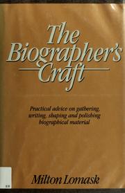 Cover of The biographer's craft by Milton Lomask