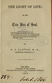 Front cover of The light of life by N. S. Saxton