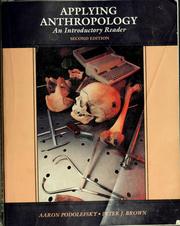Front cover of Applying anthropology by Aaron Podolefsky