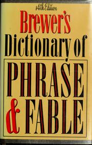 Front cover of Brewer's dictionary of phrase and fable by Ebenezer Cobham Brewer