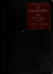 Cover of Handbook of chemistry and physics by Charles David Hodgman