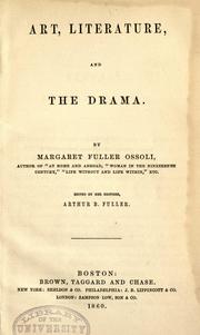 Front cover of Art, literature, and the drama by Margaret Fuller