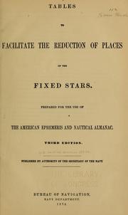 Cover of Tables to facilitate the reduction of places of the fixed stars by United States Naval Observatory Nautical Almanac Office