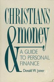 Front cover of Christians and money by Donald W. Joiner