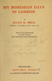 Front cover of My bohemian days in London by Julius M. Price