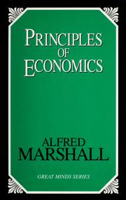 Front cover of Principles of economics by Alfred Marshall