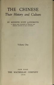 Cover of The Chinese by Latourette, Kenneth Scott