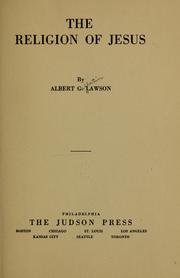 Front cover of The religion of Jesus by Lawson, Albert G.