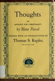 Cover of Thoughts by Blaise Pascal