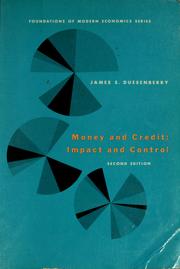 Front cover of Money and credit by James Stemble Duesenberry