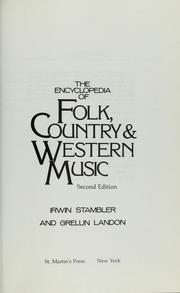 Front cover of Encyclopedia of folk, country and western music by Irwin Stambler