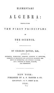Cover of Elementary algebra by Charles Davies