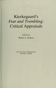 Front cover of Kierkegaard's Fear and trembling by Robert L. Sin10 Perkins