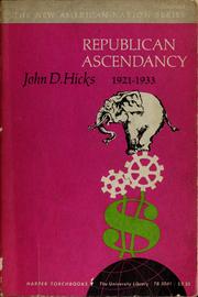 Front cover of Republican ascendancy, 1921-1933 by John Donald Hicks