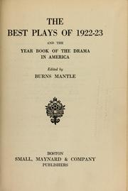 Cover of The Best plays of 1922-23 by Burns Mantle