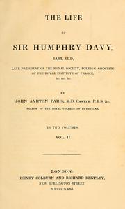 Front cover of The life of Sir Humphry Davy, Bart. LL.D by John Ayrton Paris