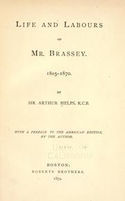 Front cover of Life and labours of Mr. Brassey by Sir Arthur Helps