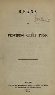 Front cover of Means of providing cheap food by Unknown