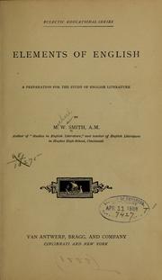 Front cover of Elements of English by M. W. Smith