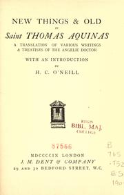 Front cover of New things & old in Saint Thomas Aquinas by Thomas Aquinas
