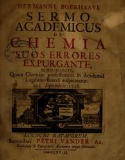 Front cover of Hermanni Boerhaave Sermo academicus de chemia suos errores expurgante, quem habuit, quum chemiae professionem in Academiâ Lugduno-Batavâ auspicaretur. XXI. Septembris 1718 by Herman Boerhaave