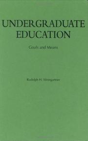 Front cover of Undergraduate education by Rudolph H. Weingartner