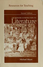 Front cover of Resources for teaching The Bedford introduction to literature -- Second edition by Michael Meyer