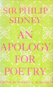 Front cover of An apology for poetry by Sir Philip Sidney