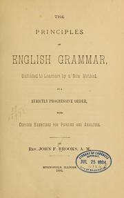 Front cover of The principles of English grammar by John F. Brooks