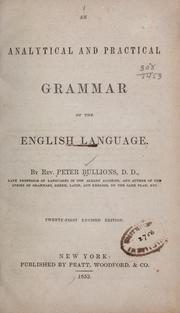 Cover of An analytical and practical grammar of the English language by Peter Bullions