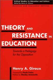 Front cover of Theory and resistance in education by Henry A. Giroux
