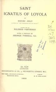 Front cover of Saint Ignatius of Loyola by Henri Joly