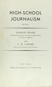 Cover of High-school journalism by Harold Spears